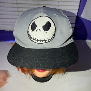 Grey and black jack skellington hat